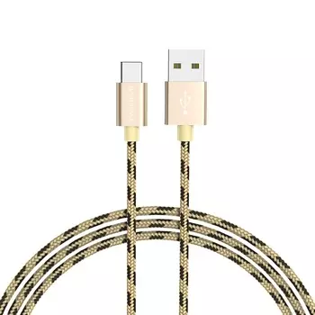 Кабель USB 2.0(Am)-Type-C, 2.4A, 1м, золотистый Borofone BX24 Ring