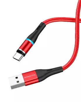 Кабель USB 2.0(Am)-Type-C, 2.4A Quick Charge, 1.2м, красный Borofone