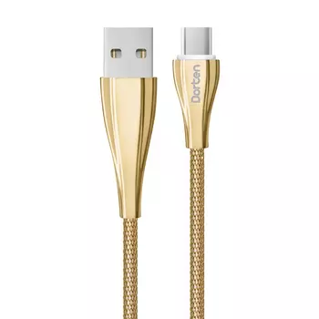Кабель USB 2.0(Am)-Type-C, 2.4A быстрая зарядка, 1м, золотистый Dorten Armor Series (DN303703)