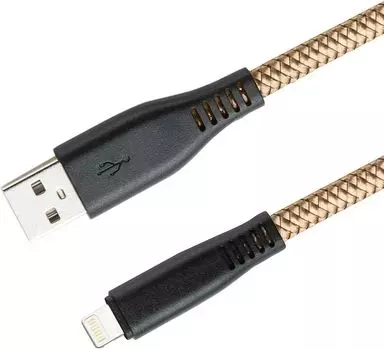 Кабель USB-Lightning 8-pin, плоский, 2А, 1 м, золотистый, GAL (2637)