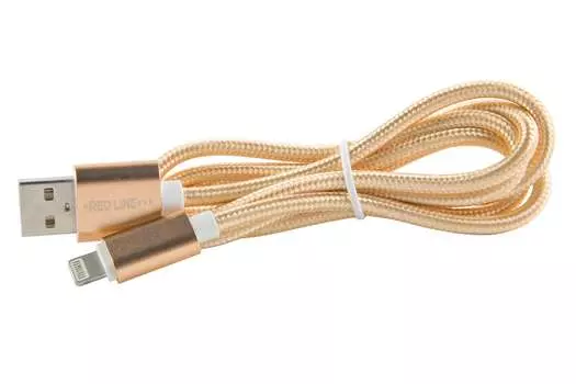 Кабель USB 2.0(Am)-Lightning 8-pin(m), 1м, золотистый Red Line