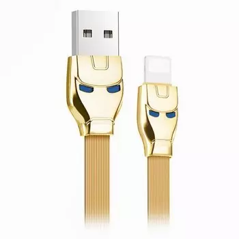 Кабель USB-Lightning, HOCO, 1.2m, золотистый, U14 Steel man (85381)