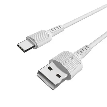 Кабель USB-Type-C, 3A, 1м, белый Borofone Easy BX16