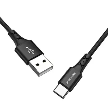 Кабель USB-Type-C, 3A, 1м, черный Borofone Enjoy BX20 (00810)