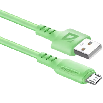 Кабель USB-Micro USB, 2.4A 1 м, зеленый Defender F207 (87108GRN)