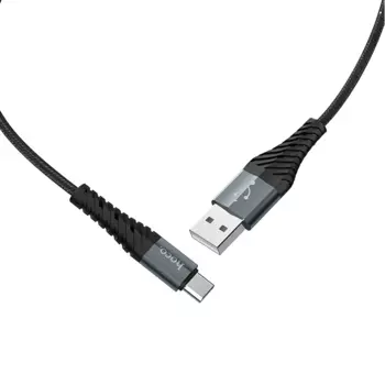 Кабель USB-Type-C, 3A, 1м, черный HOCO Cool X38 (10567)