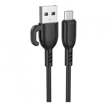 Кабель USB-Micro USB, быстрая зарядка, 2.4А, 1 м, черный, Borofone Symbol BX91 (6974443389906)