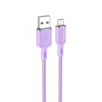 Кабель USB-Micro USB, быстрая зарядка, 2.4А, 1 м, фиолетовый, Borofone Cyber BX90