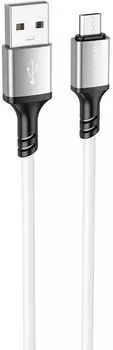 Кабель USB-Micro USB, плоский, 2.4А, 1 м, белый, Borofone Famous BX83 (6974443386394)