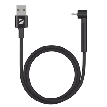 Кабель USB-Micro USB, угловой, 2.4A 1 м, черный Deppa Stand (72296)