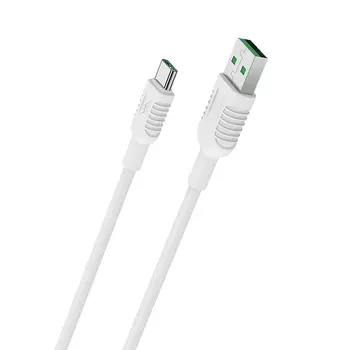 Кабель USB 2.0(Am)-Type-C, 5A, 1.2м, белый Borofone BX33 Billow Flash (10703)