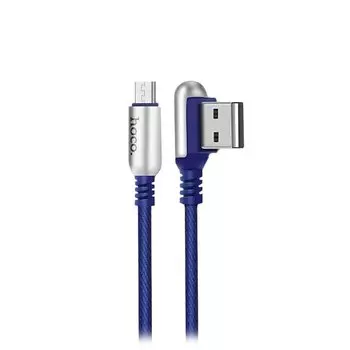 Кабель USB-MicroUSB, HOCO, 1.2m, синий, Capsule для HTC/Samsung (U17)