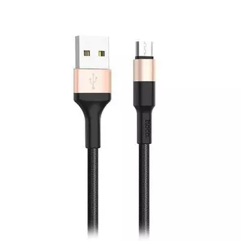 Кабель USB-microUSB , HOCO, 1m, черный/золотой (X26 Xpress)