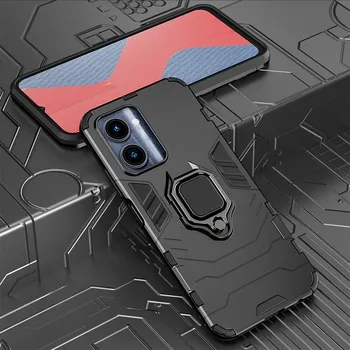 Противоударный защитный чехол KEYSION для Realme C33 C35 C30 V20, мягкий силикон + ПК с металлическим кольцом-подставкой, задняя крышка для телефона для OPPO A96 A76 4G for Realme C33 красный