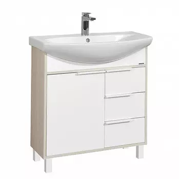 Тумба Акватон Рико 80 Белый/Ясень фабрик (1A215401RIB90)