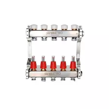 Коллекторная группа Valtec 1" евроконус 3/4"х8 выходов с расходамерами