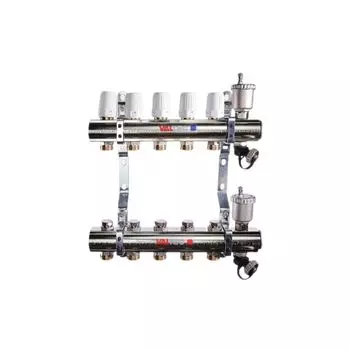 Коллекторная группа Valtec 1" евроконус 3/4"х6 выходов