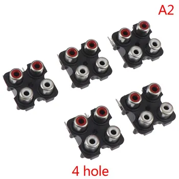 5 шт. 2/4 отверстия RCA гнездо стерео аудио разъем AV аудио вход разъем 2hole