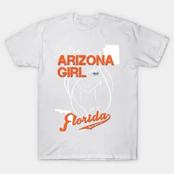 T Shirt Women Arizona Florida Harajuku Print Kawaii Tshirt Summer Short Sleeve Female T-Shirt Top Tee S розовый