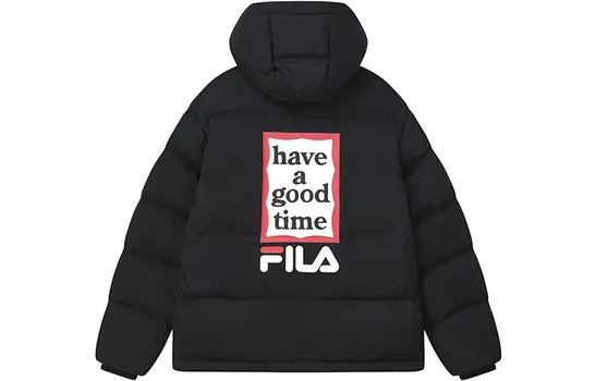 Пуховик женский, цвет черный как смоль Fila