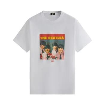 Винтажная футболка Kith For The Beatles Red Roses, цвет Белый