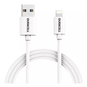 Кабель USB 2.0(Am)-Lightning 8-pin(m), MFi, 2м, белый Duracell USB5022W-RU (USB5022W-RU)