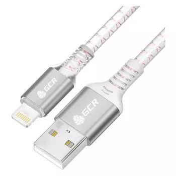 Кабель USB 2.0(Am)-Lightning 8-pin(m), MFi, быстрая зарядка, 3A 1 м, белый/розовый Greenconnect GCR-54443 (GCR-54443)