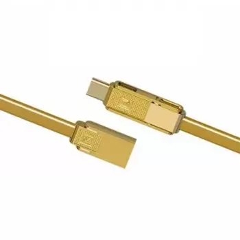 Кабель USB 2.0(Am)-Lightning 8-pin(m)+Micro USB 2.0(Am)+USB 2.0 Type-C(m), плоский, 2.1A, 1м, золотистый Remax RC-070th (764973)