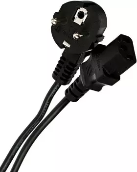 Кабель питания Schuko (Euro)(M)-IEC-320-C13 угловая вилка/прямой штекер, 3м, черный VCOM (CE021-CU0.5-3M)