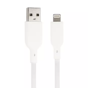 Кабель USB-Lightning 8-pin, OTG, MFi, 2.4A, 1м, белый Qumo (32988)