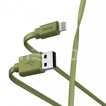 Кабель USB-Lightning 8-pin, плоский, 1м, зеленый Hama (00187234)