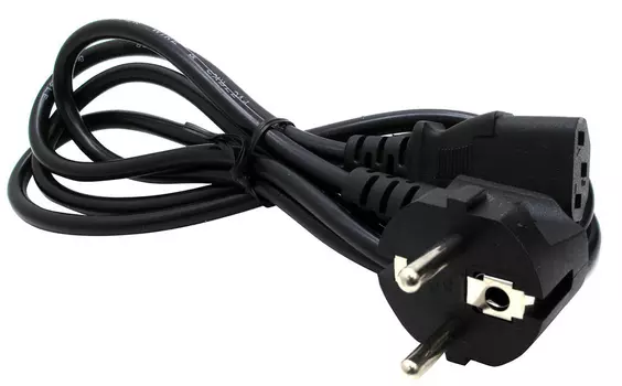 Кабель питания Schuko (Euro)(M)-IEC-320-C13 угловая вилка/прямой штекер, 6A, 1м, черный 5bites PC205-10A (PC205-10A)