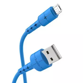 Кабель USB-Micro USB, 1м, синий Hoco Star X30 (91165)