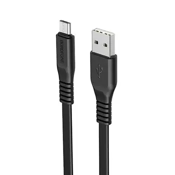 Кабель USB-Micro USB, 2.1A, 1м, черный Borofone Wide power BX23