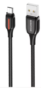 Кабель USB 2.0(Am)-Micro USB 2.0(Bm), 2.4A, 1.2м, черный Borofone Heroic BU14 (00000027031)