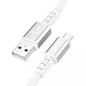 Кабель USB-Micro USB, 2.4A, 1 м, белый, HOCO X85 Strength (6931474777478)