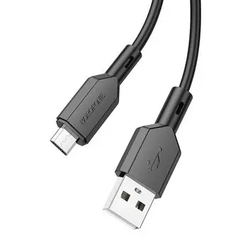 Кабель USB-Micro USB, 2.4A 1 м, черный Borofone BX70 (207877)