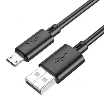 Кабель USB-Micro USB, 2.4A, 1 м, черный HOCO X88 (6931474783325)
