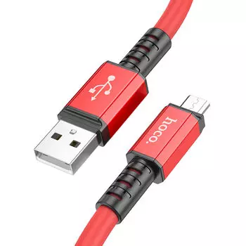 Кабель USB-Micro USB, 2.4A, 1 м, красный, HOCO X85 Strength (6931474777485)