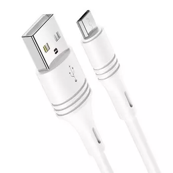 Кабель USB-Micro USB, 2.4A, 1м, белый Borofone CoolJoy BX43