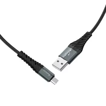 Кабель USB-Micro USB, 2.4A, 1м, черный HOCO Cool X38 (10543)