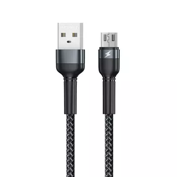 Кабель USB 2.0(Am)-Micro USB 2.0(Bm), 2.4A, 1м, черный Remax Jany Series RC-124m (6972174153568)
