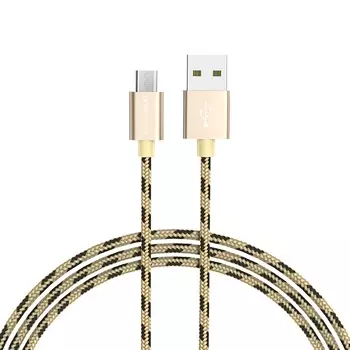Кабель USB 2.0(Am)-Micro USB 2.0(Bm), 2.4A, 1м, золотистый Borofone BX24 Ring