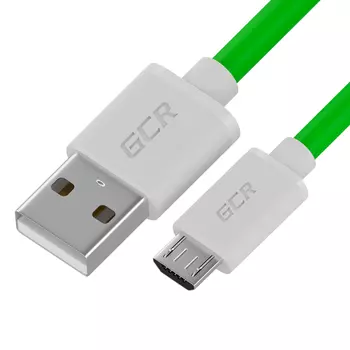 Кабель USB-Micro USB, 2.4A быстрая зарядка, 30см, белый/зеленый Greenconnect GCR-53282 (GCR-53282)