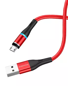 Кабель USB 2.0(Am)-Micro USB 2.0(Bm), 2.4A быстрая зарядка, 1.2м, красный Borofone