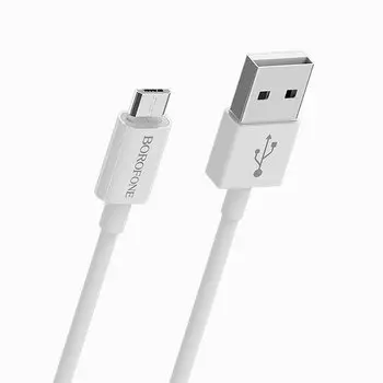 Кабель USB-Micro USB, 2A, 1м, белый Borofone Bloom BX22 (03293)