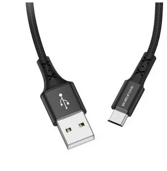 Кабель USB-Micro USB, 2A, 1м, черный Borofone Enjoy BX20 (00797)