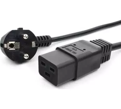 Кабель питания Schuko (Euro)(M)-IEC-320-C19 прямая вилка, 16А, 1.8 м, черный Power Cube RPC-186C191,8BL (RPC-186C191,8BL)