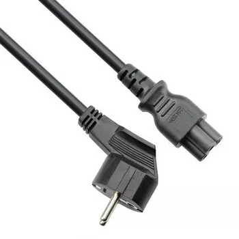 Кабель питания Schuko (Euro)(M)-IEC-320-C5, 220В, 3м, черный VCOM (CE022-CU0.5-3M)