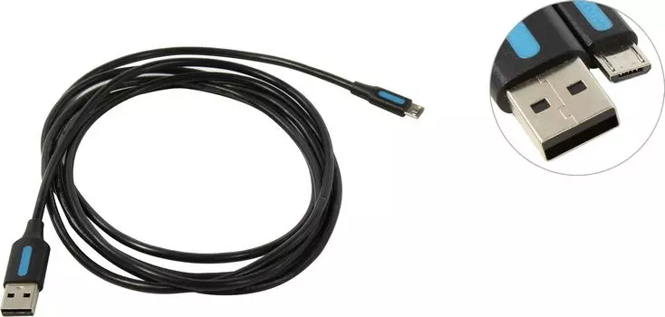Кабель USB-Micro USB, 2м, черный Vention (COLBH)